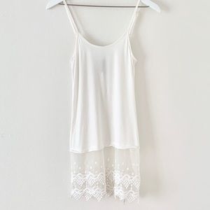 Lace bottomed layering tank